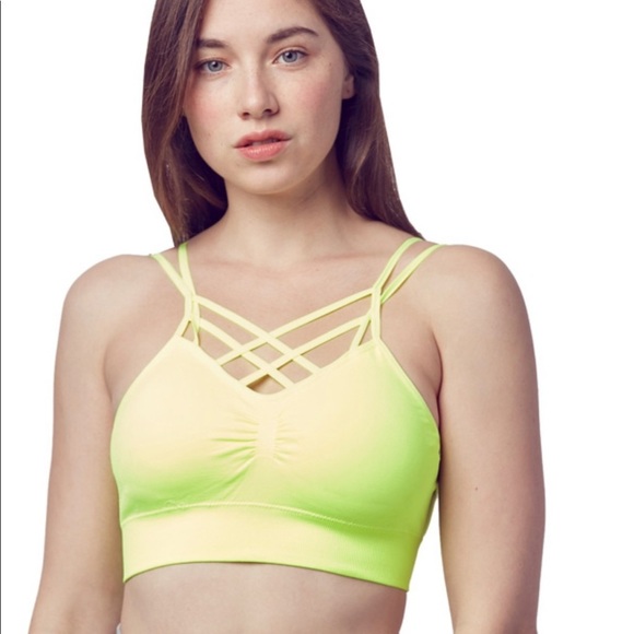 Other - Strappy sports bralette bra neon green